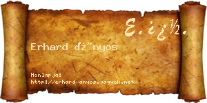 Erhard Ányos névjegykártya